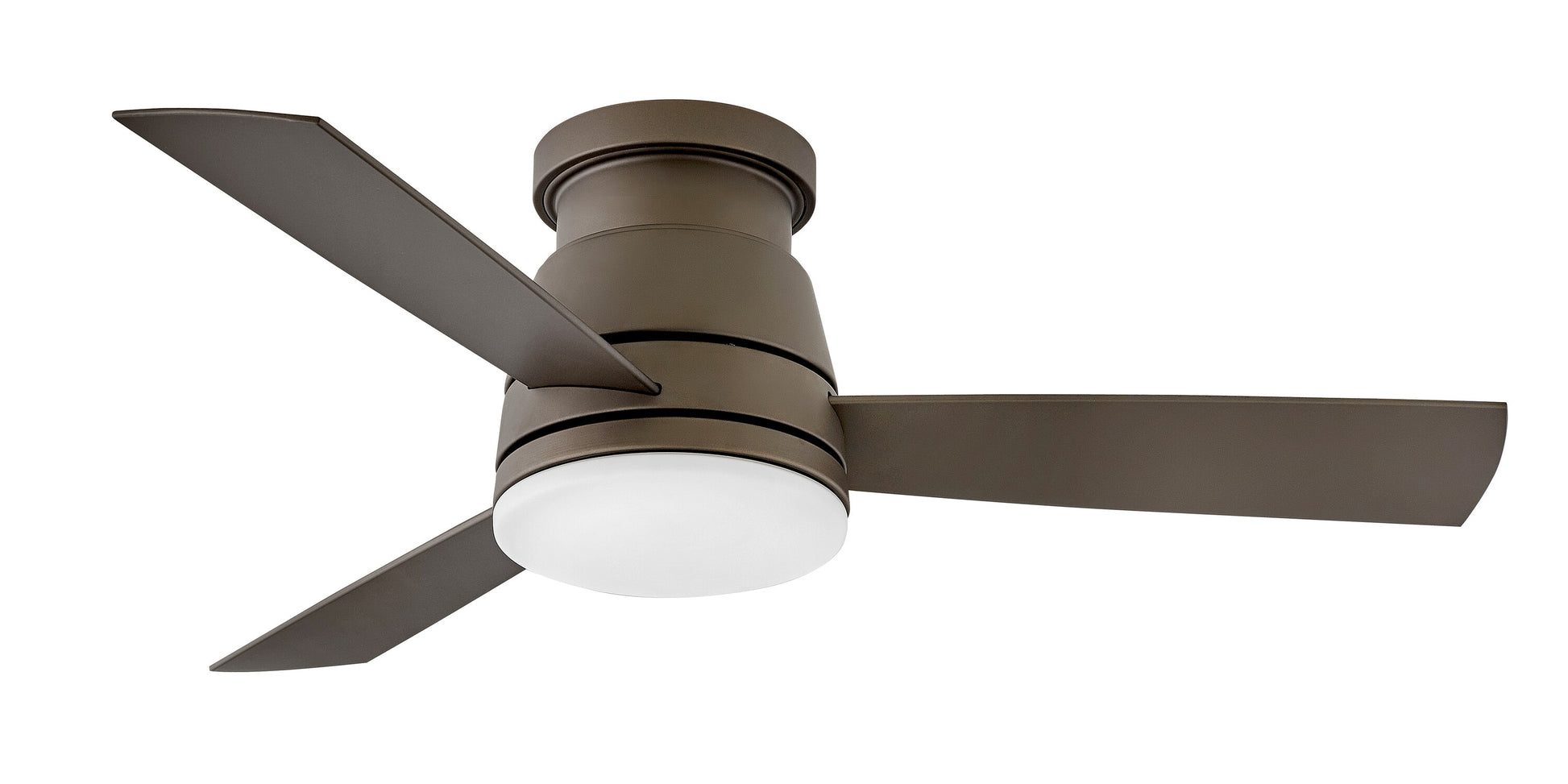 Hinkley Trey 44-in Metallic Matte Bronze Integrated LED Indoor/Outdoor Smart Propeller Ceiling Fan with Light and Remote (3-Blade) 902744FMM-LWD