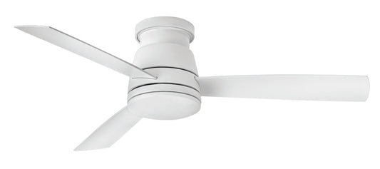 Hinkley Trey 52-in Matte White Integrated LED Indoor/Outdoor Flush Mount Smart Propeller Ceiling Fan with Light and Remote (3-Blade) 902752FMW-LWD
