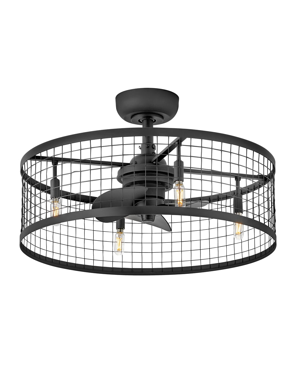 Hinkley Finnigan 24-in Smart Matte Black with Matte Black Blades Fandelier Ceiling Fan With Light - Remote Included ( 3 -Blade ) 5426293