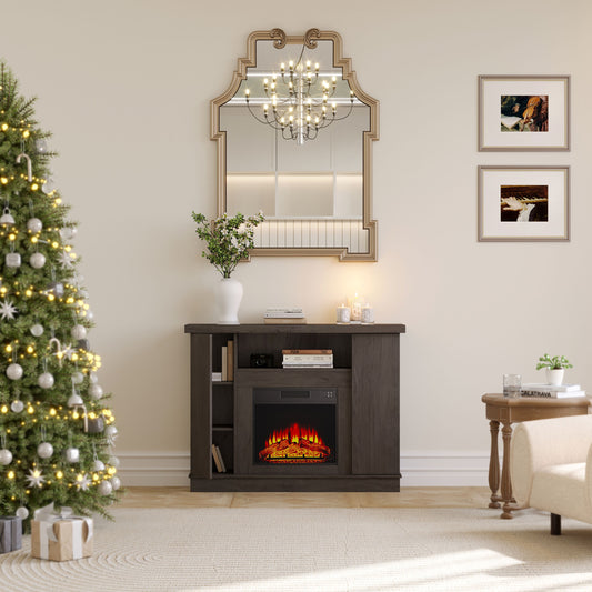 Ark Design 47.2-in W Brown Fan-forced Electric Fireplace FP-03