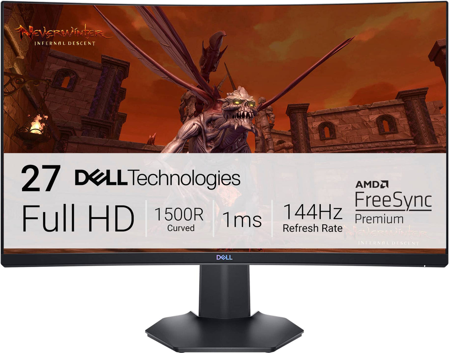 Dell - S2721HGF 27" Gaming - LED Curved FHD FreeSync and G-SYNC Compatible Monitor (DisplayPort, HDMI) - Black