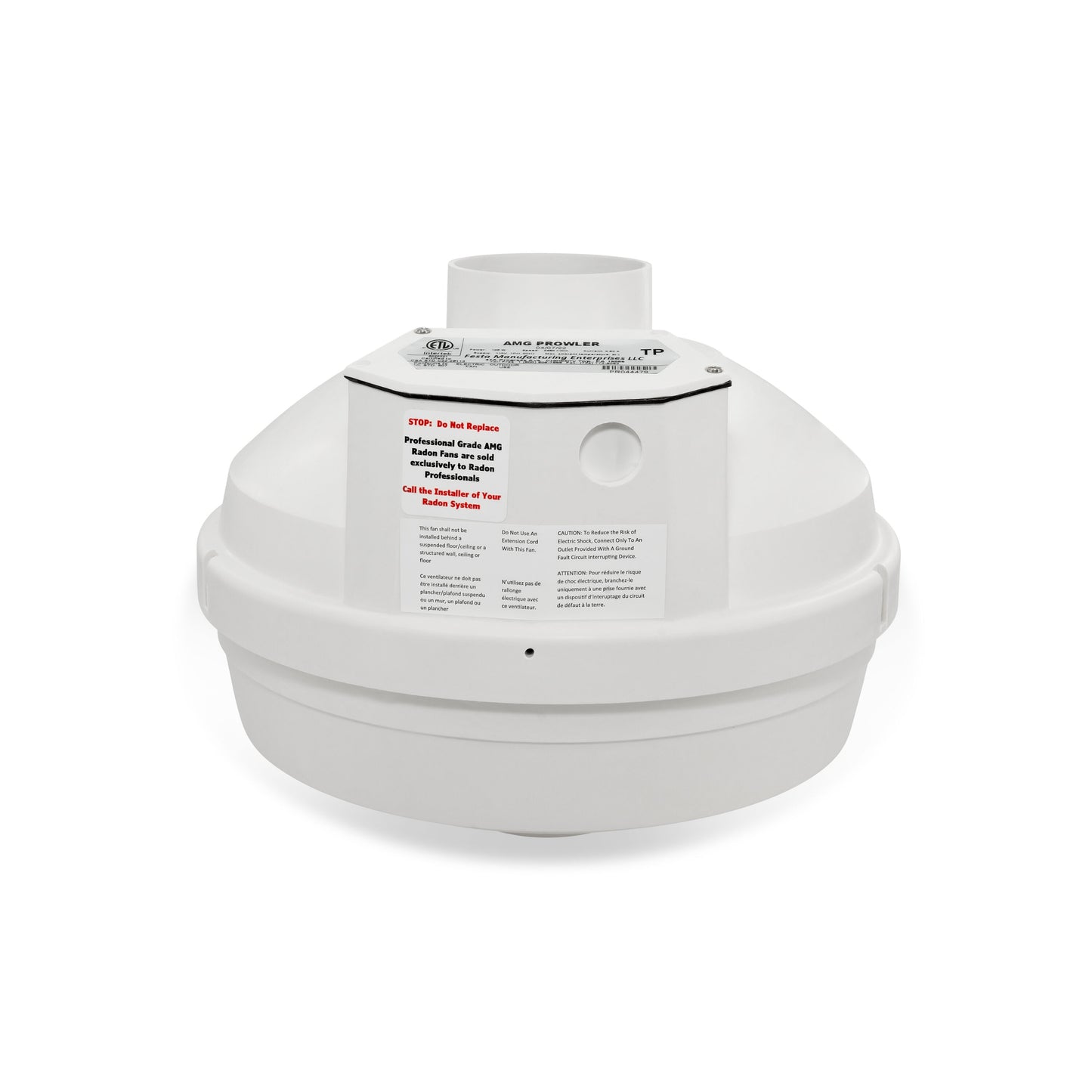 Festa AMG Radon Fans 3-in dia 221-CFM Glass-reinforced Poly Resin Centrifugal Radon Mitigation Fan AMG PROWLER