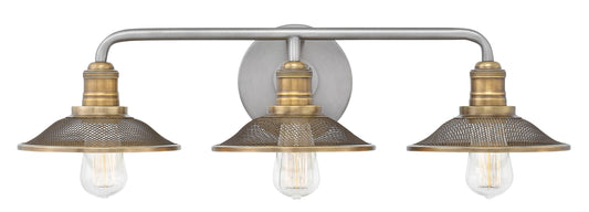 Hinkley Rigby 27-in 3 -Light Antique Nickel Industrial Vanity light