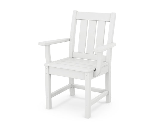 POLYWOOD Oxford White Plastic Frame Stationary Dining Chair with Slat Seat