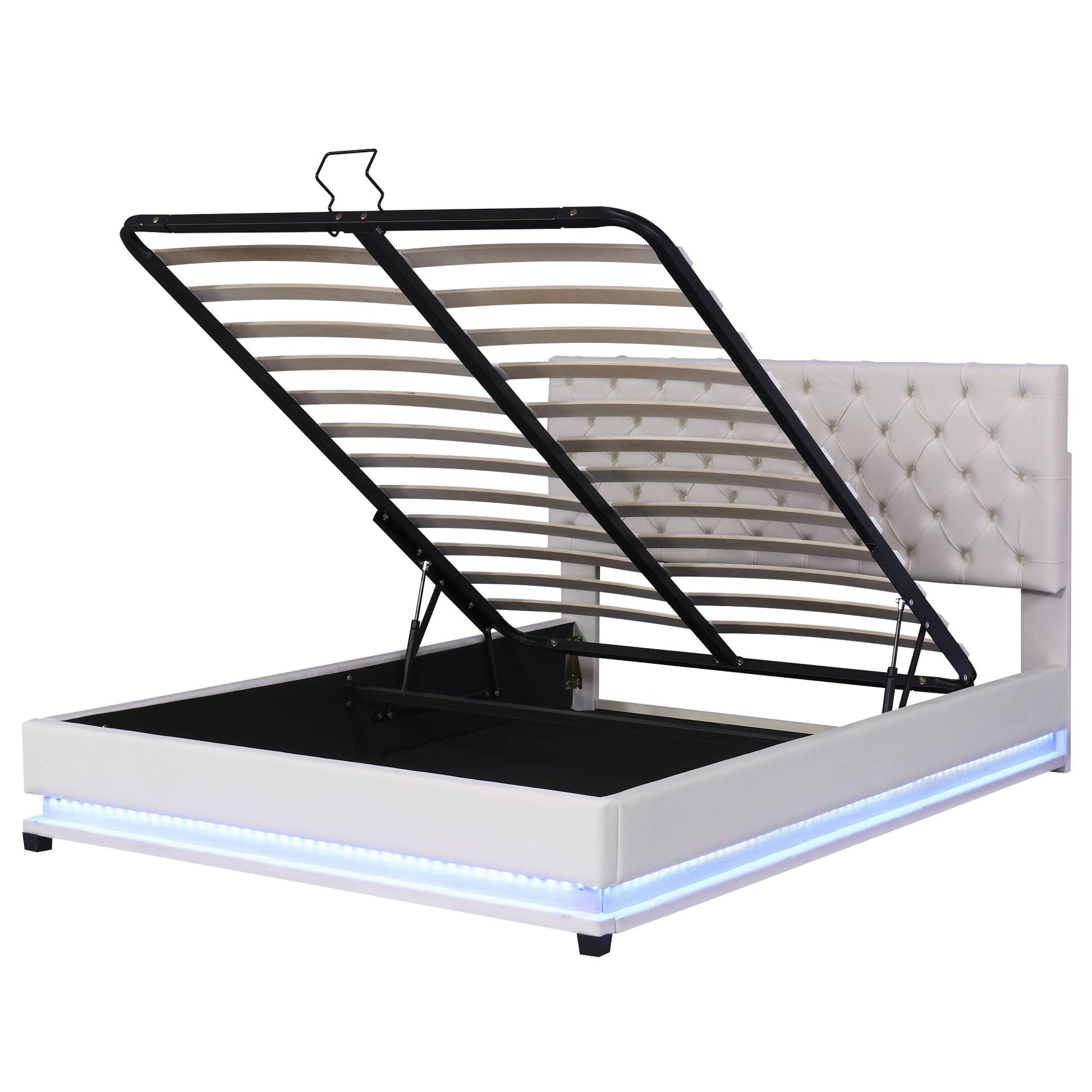 Yiekholo Beige Queen Upholstered Upholstered Bed with Storage