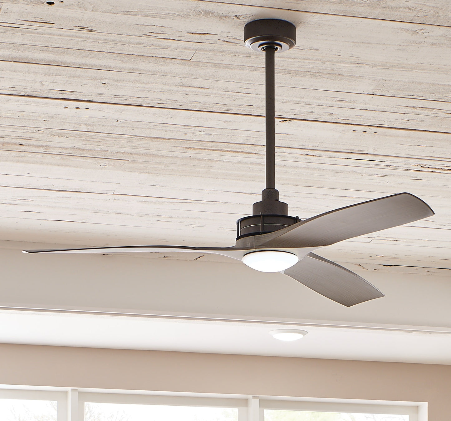 Kichler Ried 56-in Outdoor Anvil Iron with Driftwood Blades Ceiling Fan Light Kit Compatible ( 3 -Blade ) 1336953