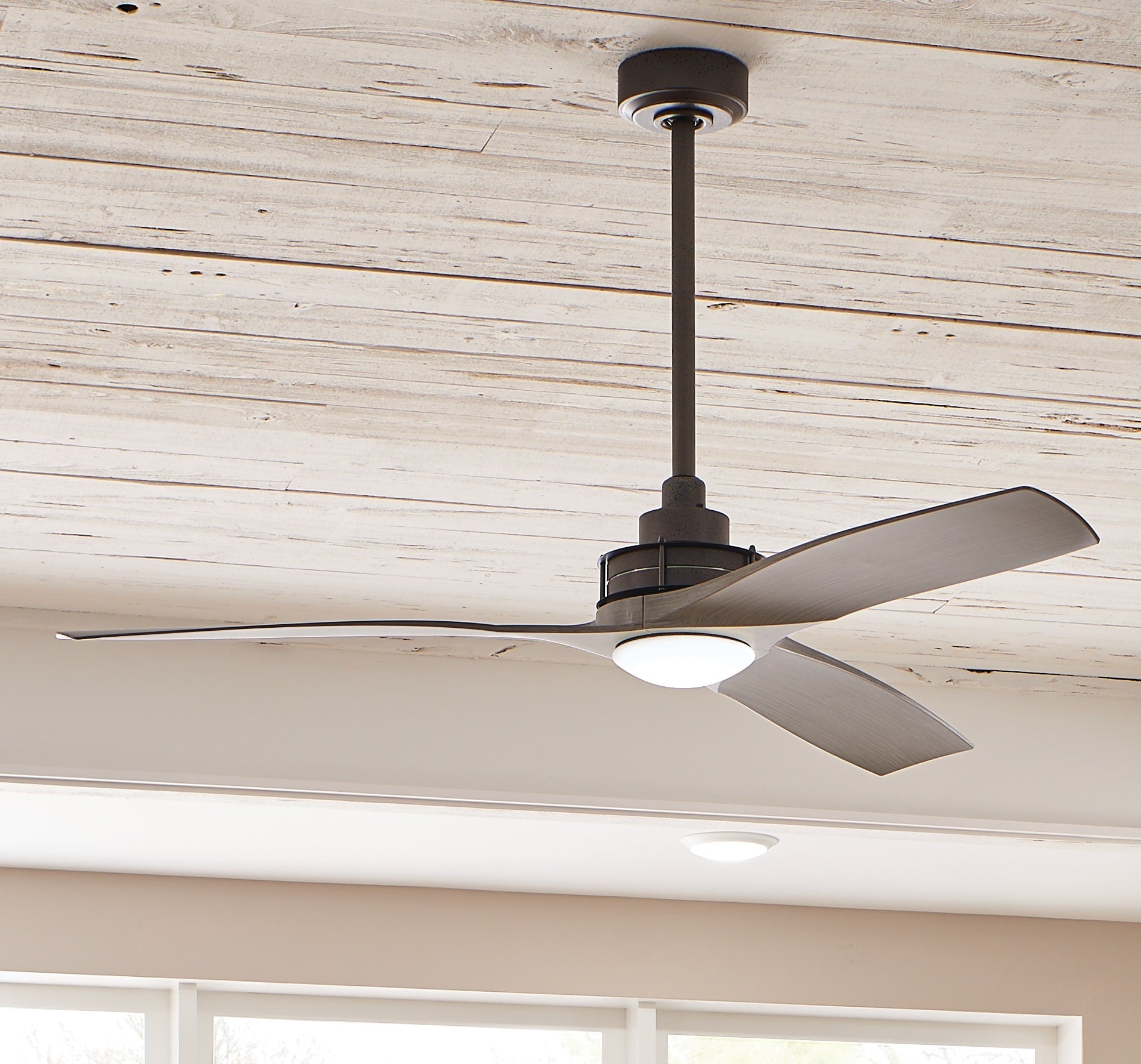 Kichler Ried 56-in Outdoor Anvil Iron with Driftwood Blades Ceiling Fan Light Kit Compatible ( 3 -Blade ) 1336953