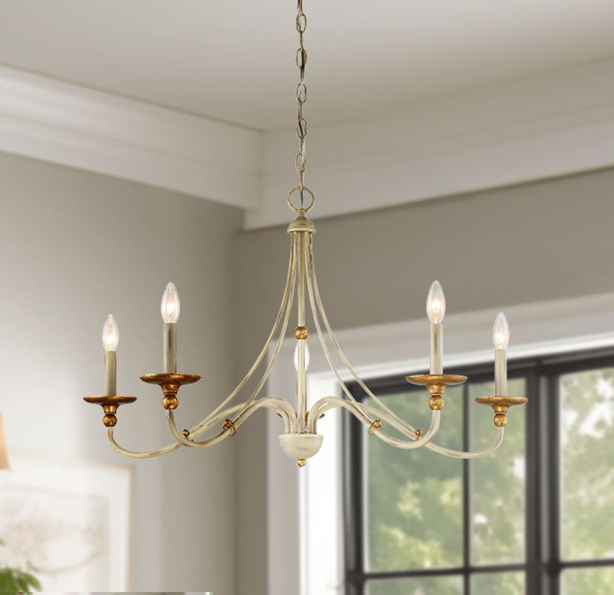 Minka Lavery Westchester County 5 -Light Multiple finishes White Traditional For Use in Bedrooms, Dining Rooms, Foyers, Living Rooms Chandelier 2676430