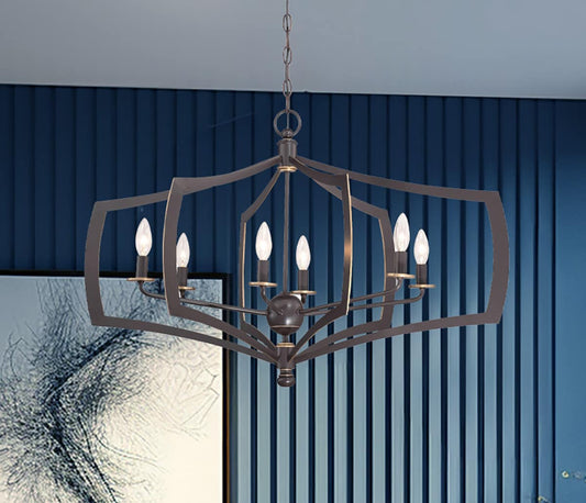 Minka Lavery Middletown 6 -Light Multiple finishes Multiple colors Transitional Cage For Use in Bedrooms, Dining Rooms, Foyers, Kitchens, Living Rooms Chandelier 1664366