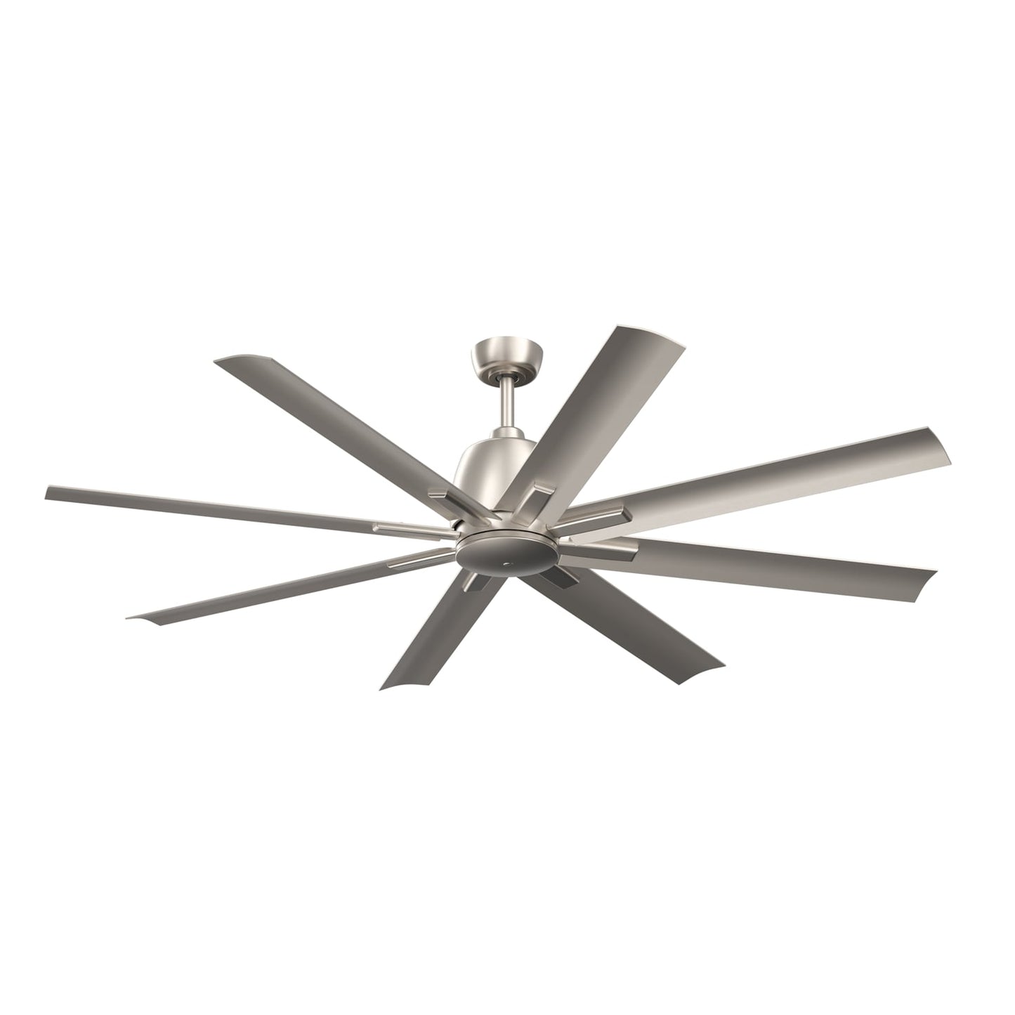 Kichler Breda 65-in Outdoor Brushed Nickel with Brushed Nickel Blades Ceiling Fan Without Light - Remote Included ( 8 -Blade ) 5648876