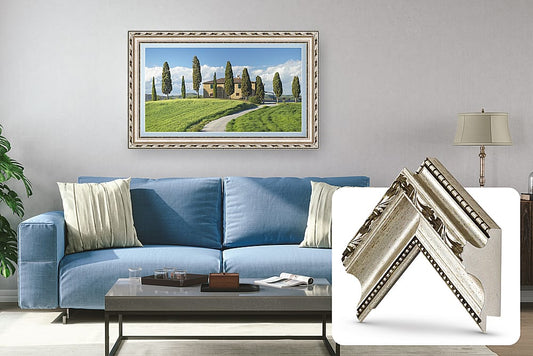 Deco TV Frames - Premiere Bezel for Samsung the Frame TV - 32" - Ornate Silver