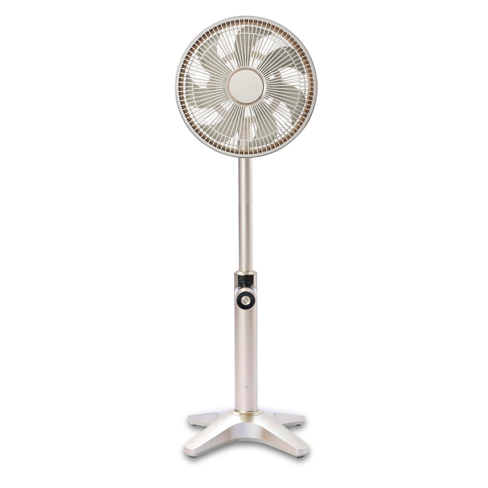 objecto 11.5-in 120-Volt 25-Speed Indoor Rose Gold Oscillating Pedestal Fan with Remote FN-63GL