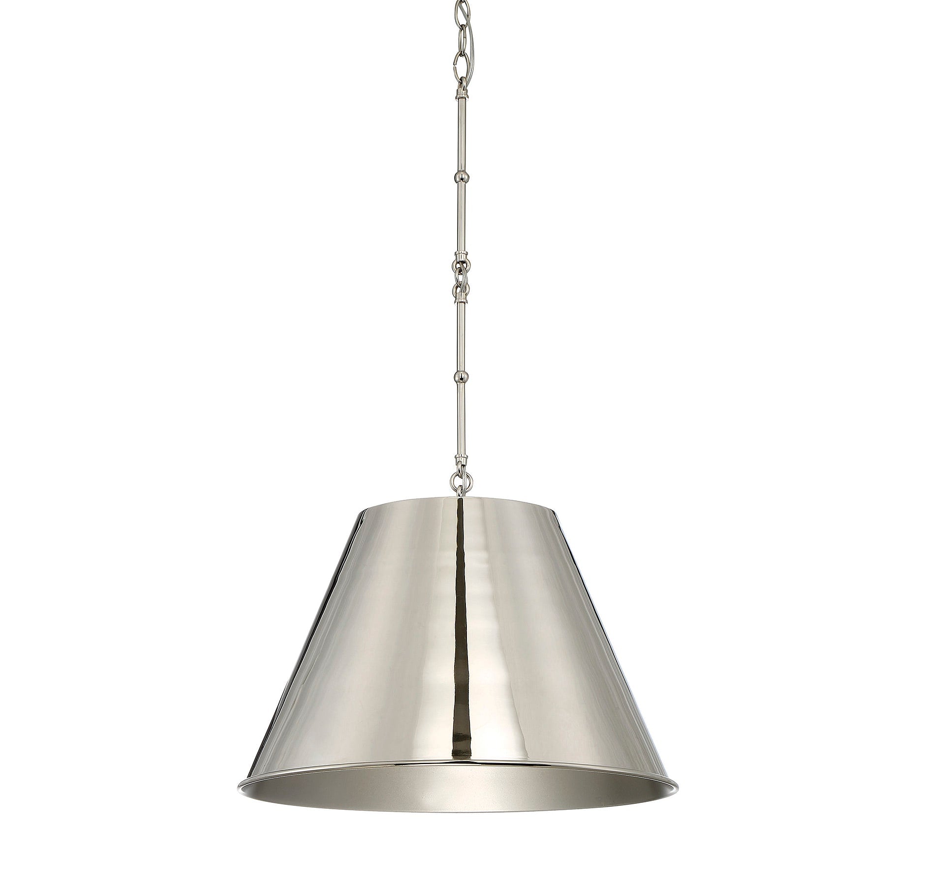 Savoy House Essentials Alden Polished Nickel Traditional Bowl Medium Hanging Pendant light