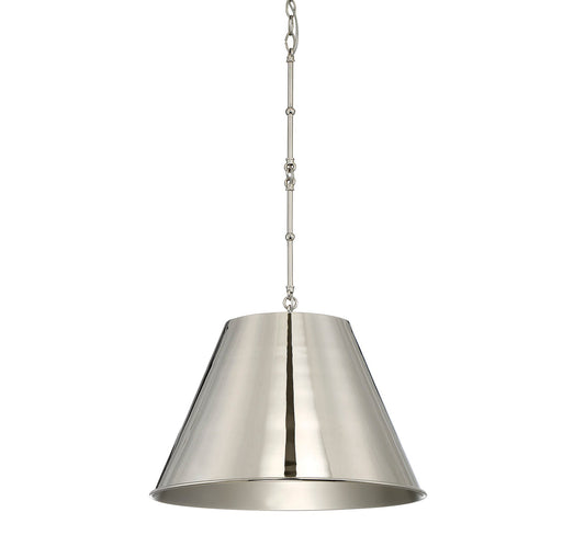 Savoy House Essentials Alden Polished Nickel Traditional Bowl Medium Hanging Pendant light