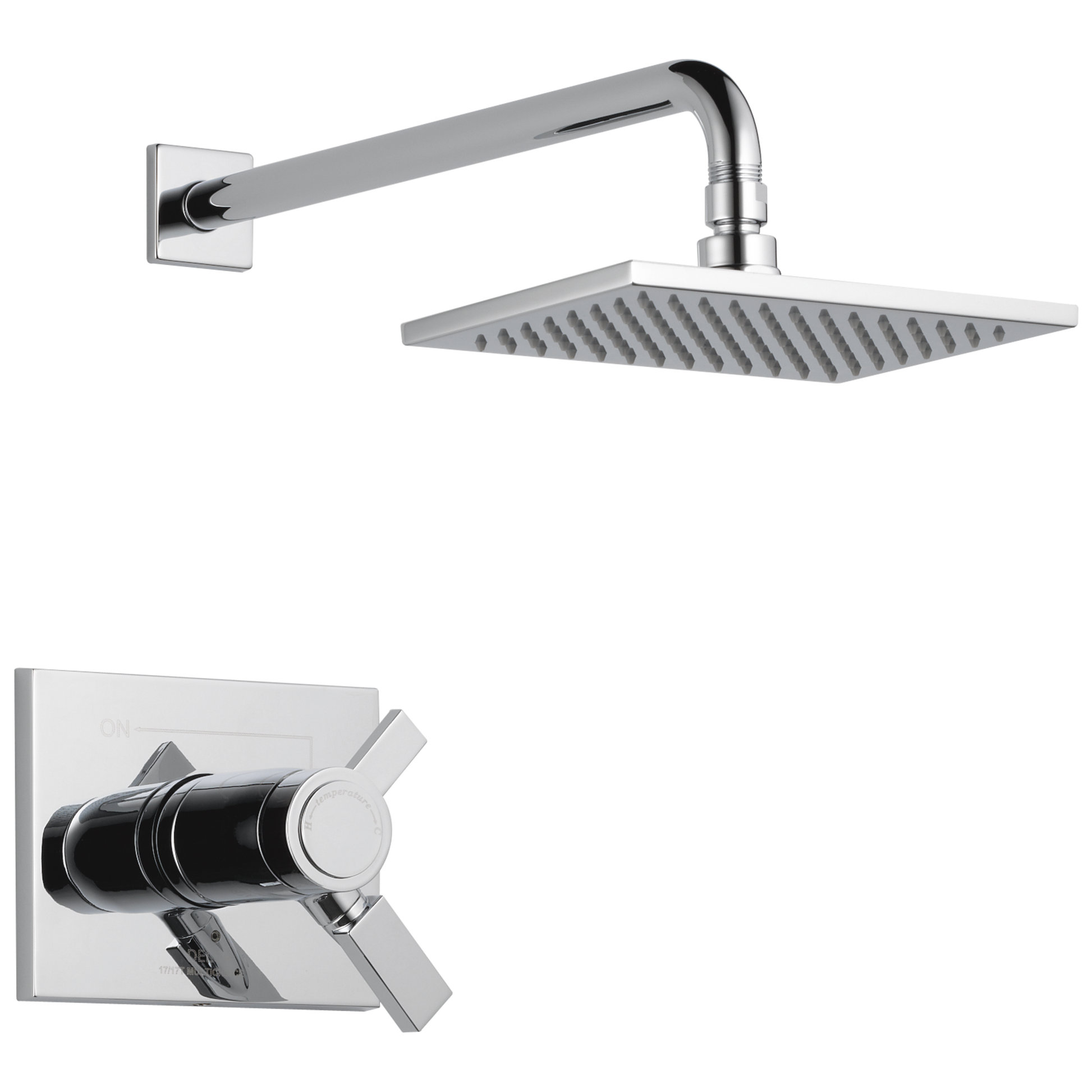 Delta Vero TempAssure Chrome 2-handle Single function 5.7-in Square Shower Faucet