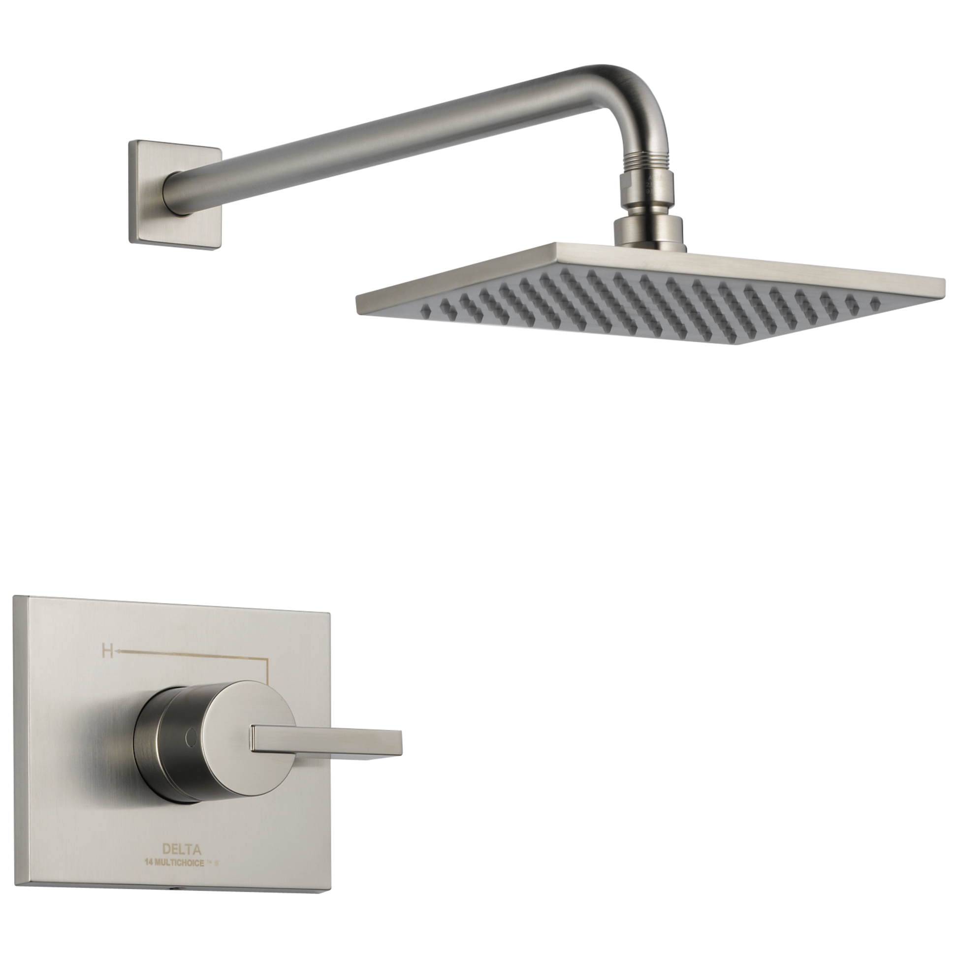 Delta Vero Stainless 1-handle Single function 8.656-in Square Shower Faucet