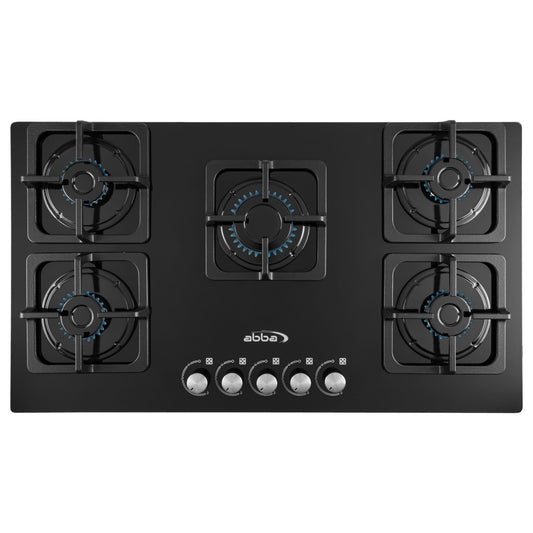 ABBA 36-in Gas Cooktop 6-in/8-in Burner Grate (Black Tempered Glass)
