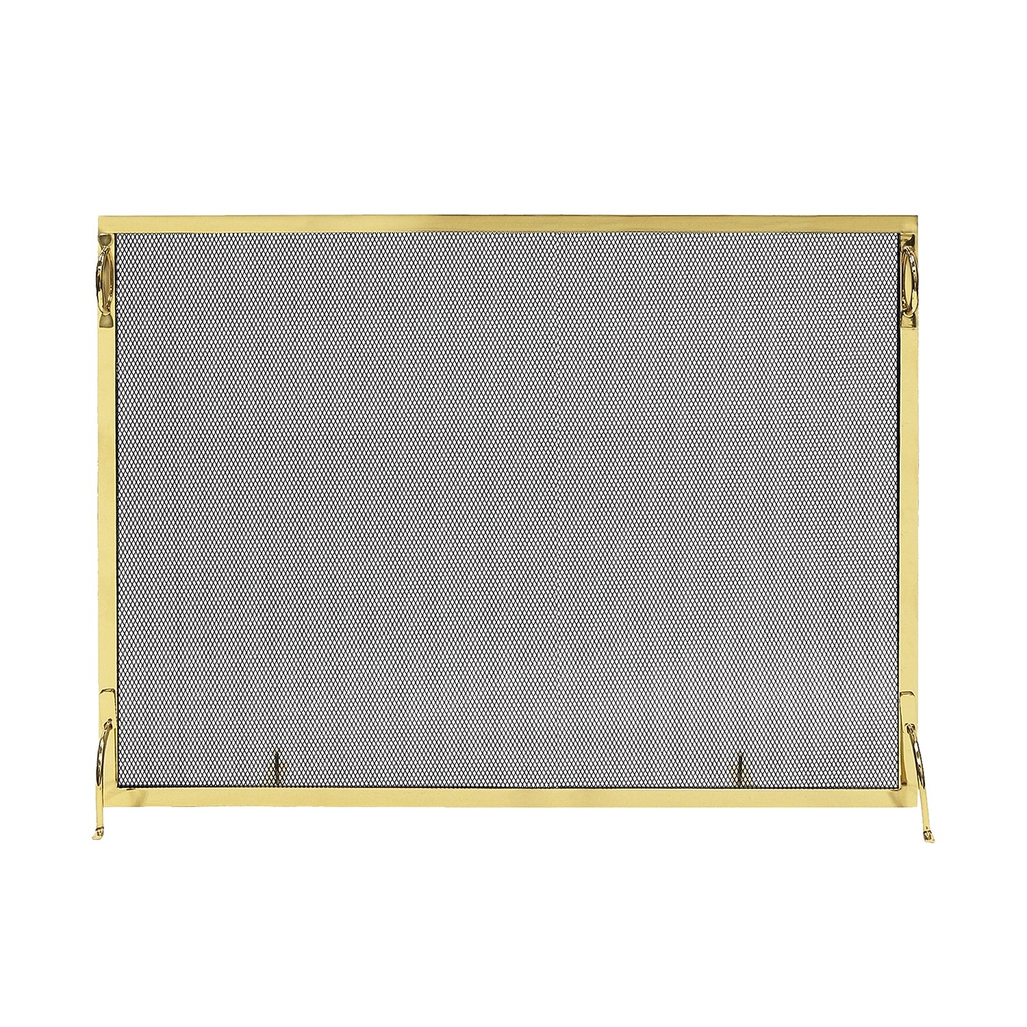 Minuteman International 8-in Polished Brass Iron 1-Panel Flat Fireplace Screen SSM-4433BR