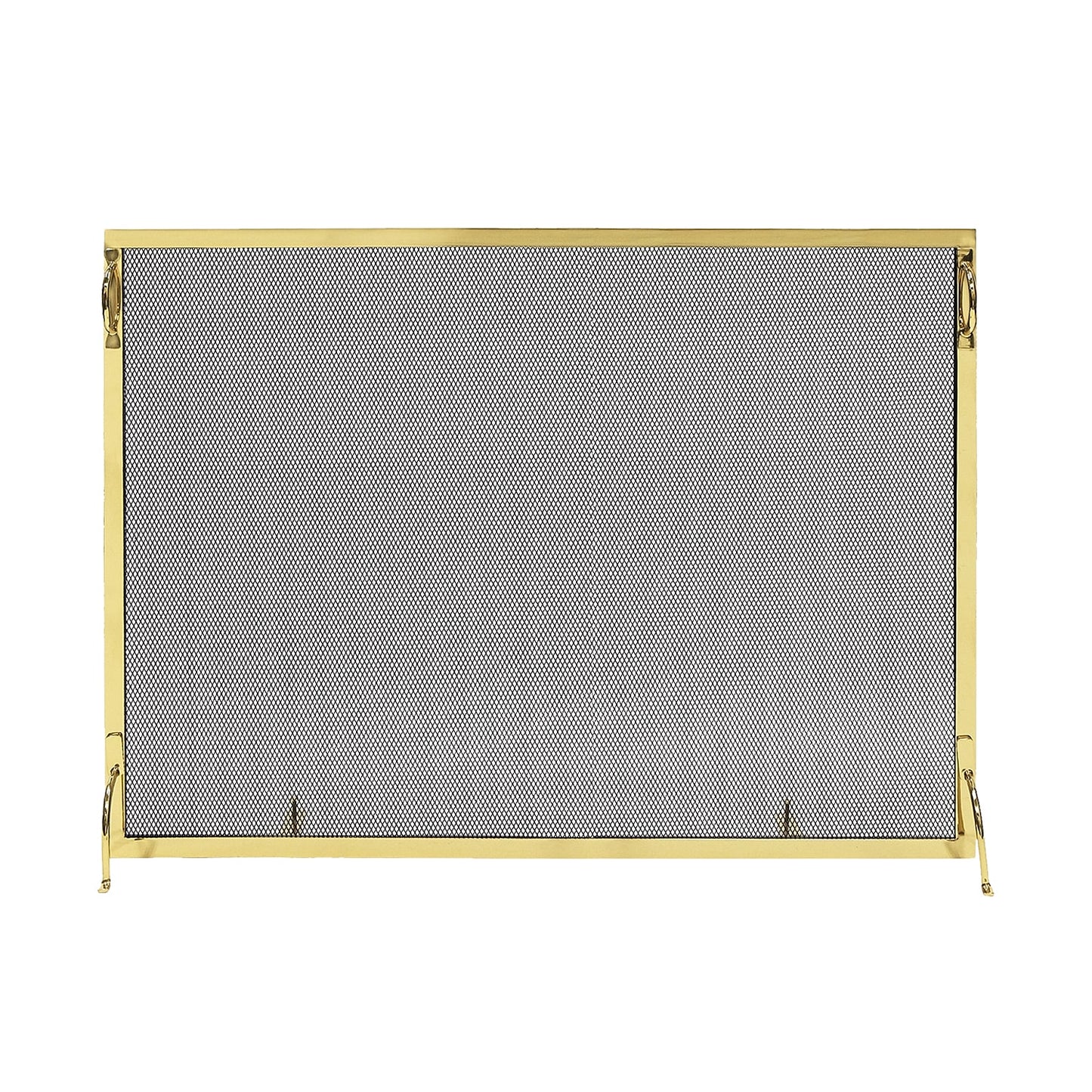 Minuteman International 8-in Polished Brass Iron 1 -Panel Flat Fireplace Screen