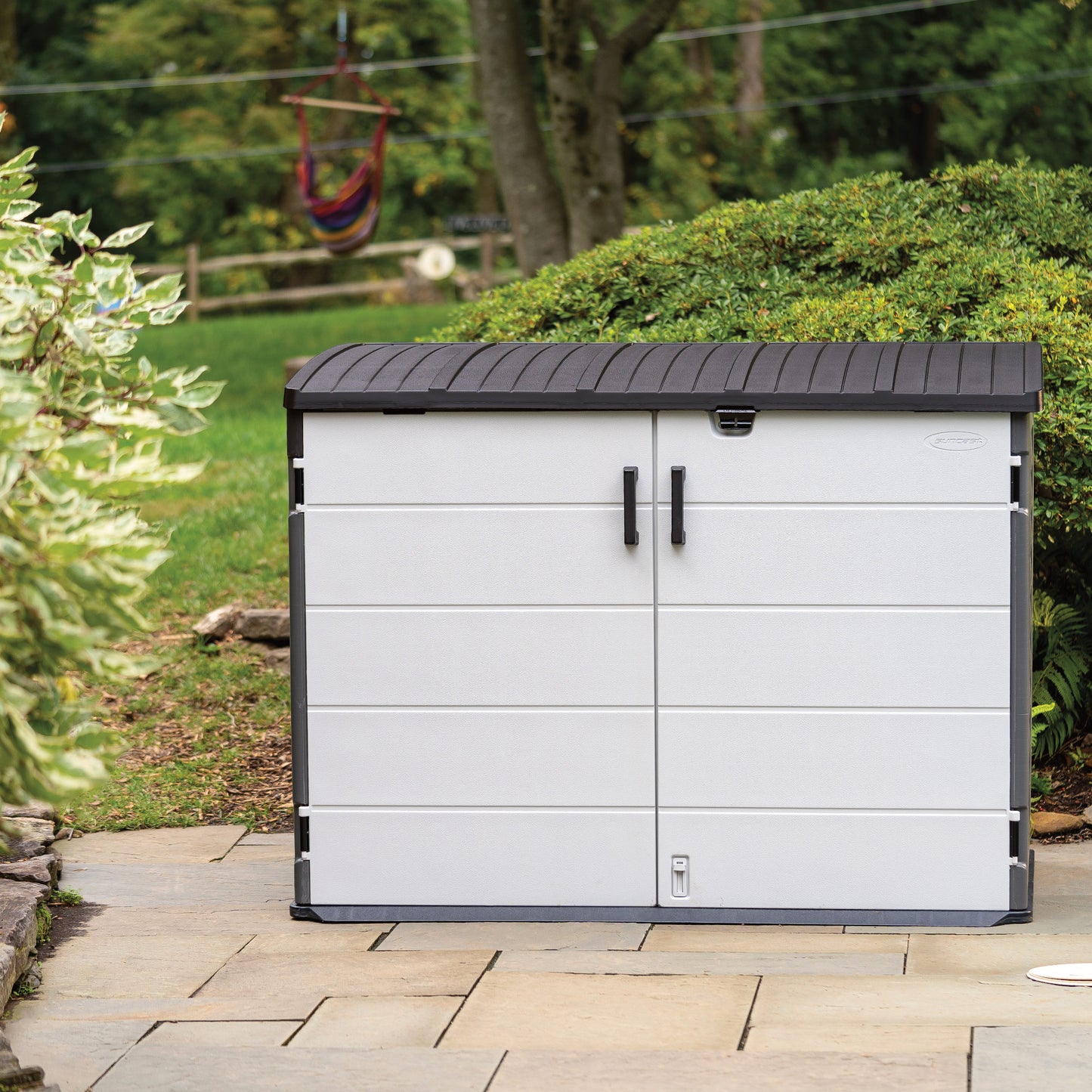 Suncast 6-ft x 4-ft Trash Hideaway Multiple colors/finishes Lean-to Resin Storage Shed (Floor Included)