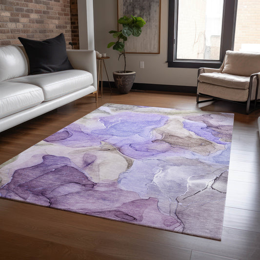 Addison Rugs Chantille ACN504PP 10 x 14 (ft) Purple Rectangular Indoor/Outdoor Abstract Machine washable Area rug