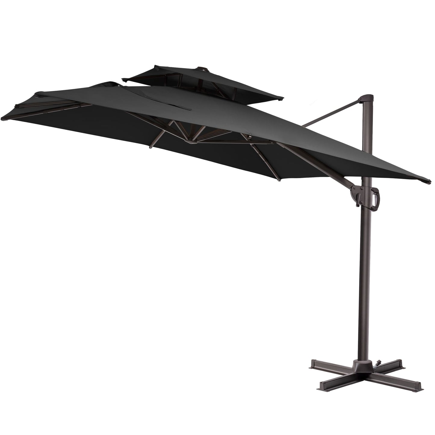 Pellebant 11-Feet Steel Black Cantilever Patio Umbrella
