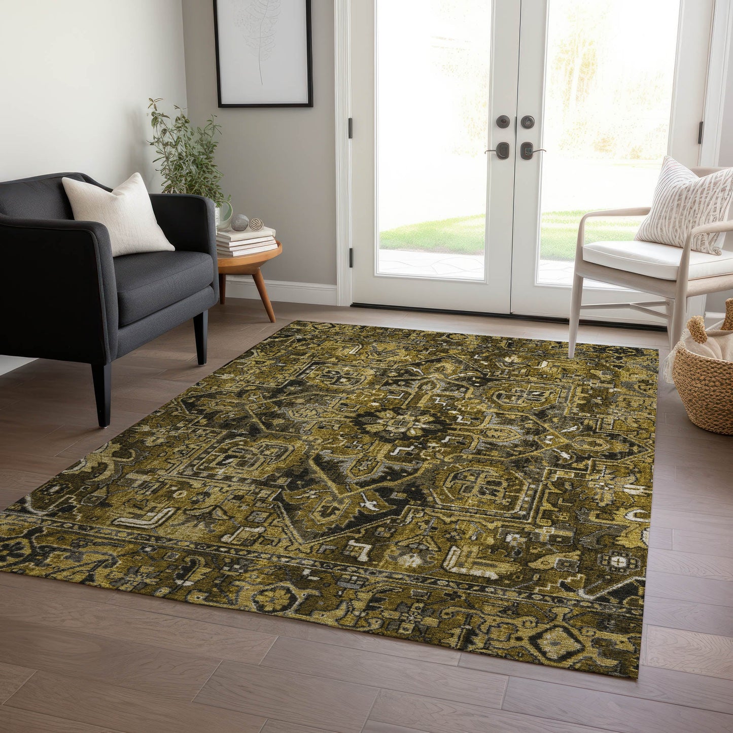 Addison Rugs Chantille ACN570BR 10 x 14 (ft) Brown Rectangular Indoor/Outdoor Oriental Machine washable Area rug