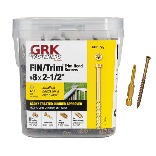GRK #8 x 2-1/2-in Polymer FIN/TRIM Exterior Trim Screws (605-Per Box) 16730