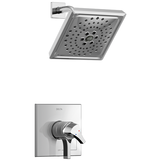 Delta Zura Chrome 2-handle Multi-function 7.6875-in Square Shower Faucet