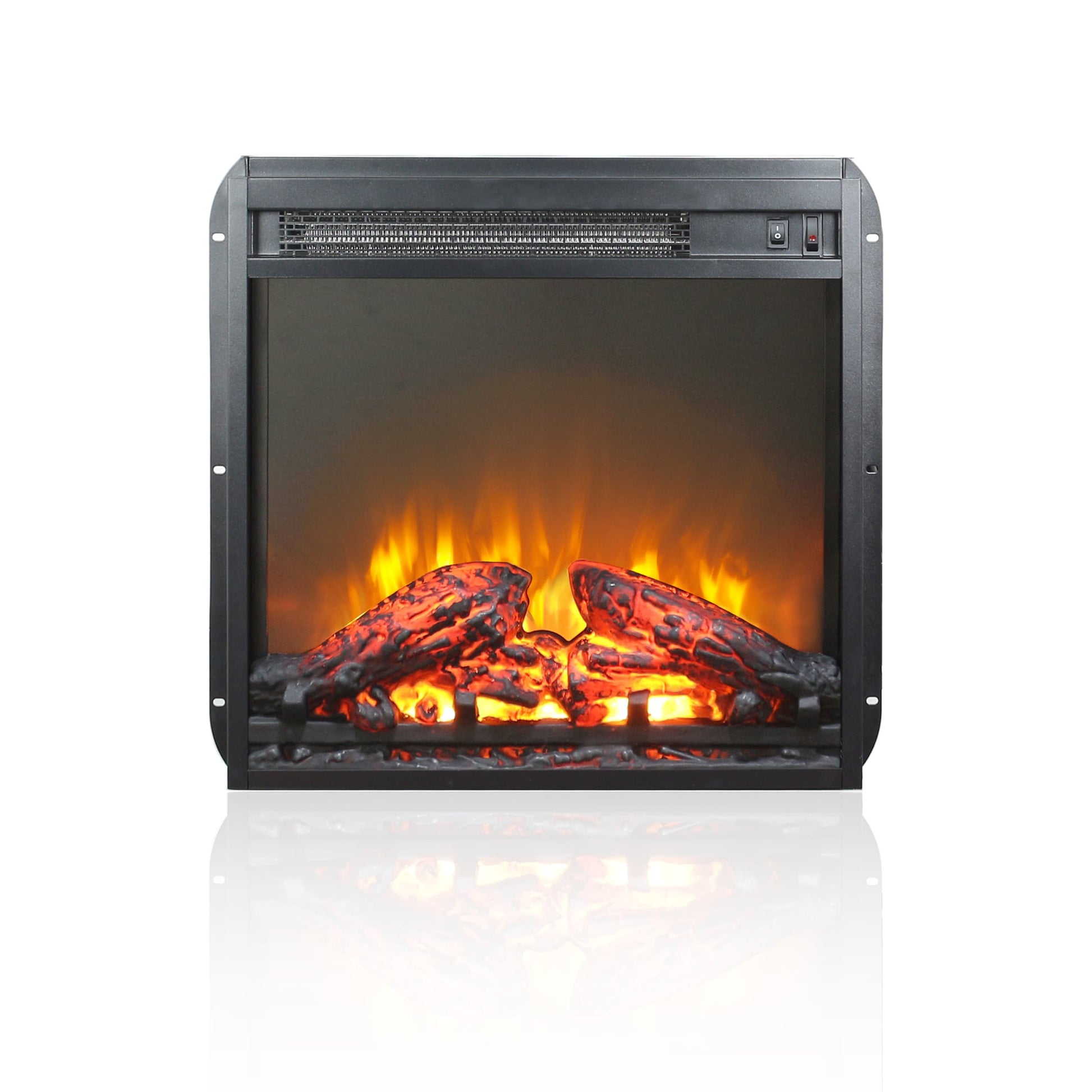 Bayfeve 19.2-in W Black Infrared Quartz Electric Fireplace BF-3307-FP