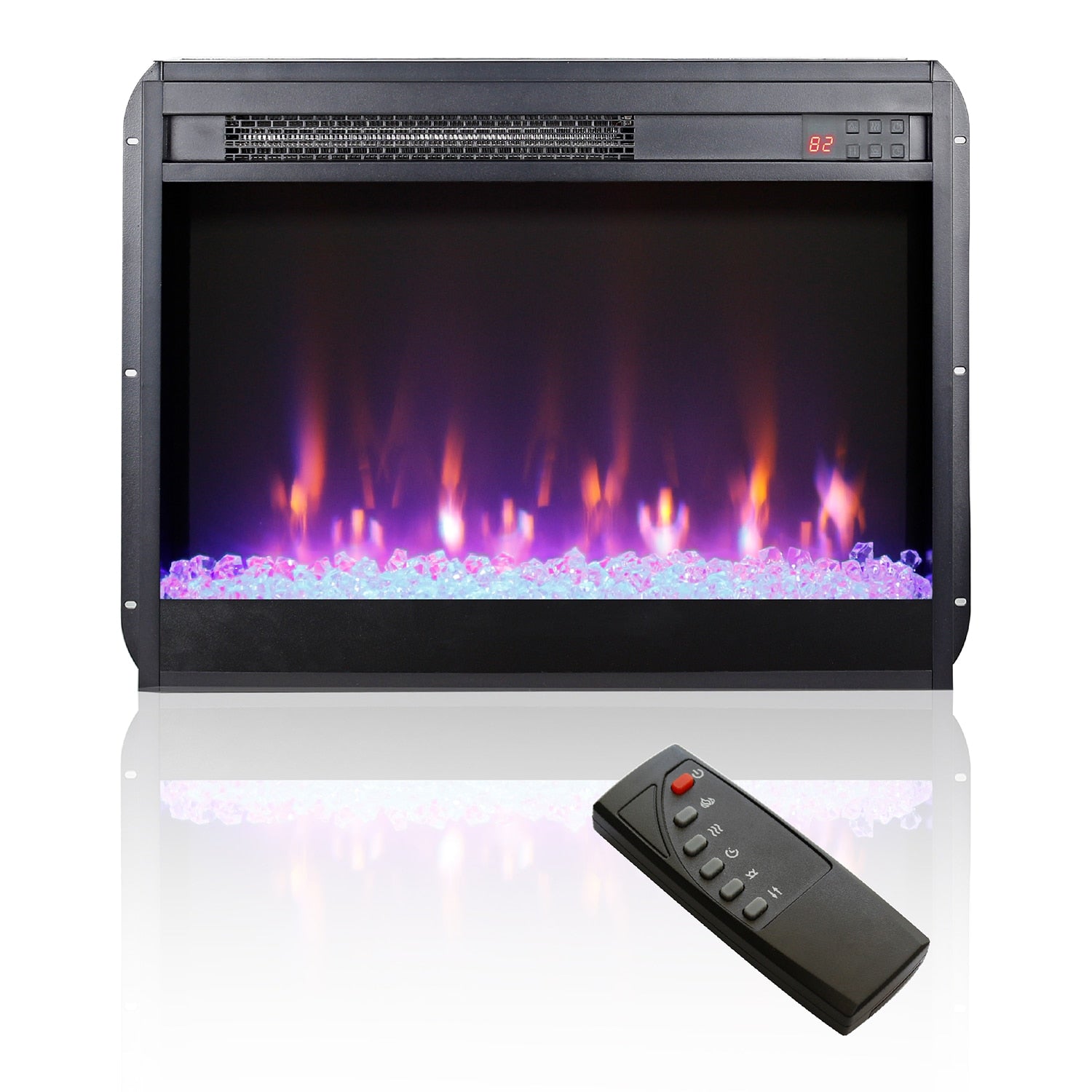 Bybafun 24-in Black Electric Fireplace Insert YC0700001