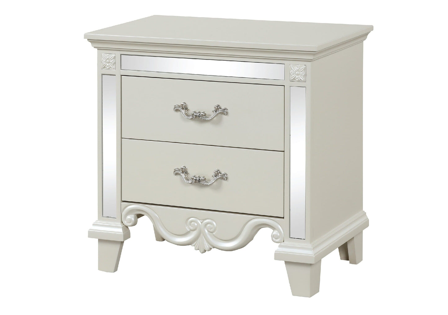 Galaxy White 2 -Drawer 28-in W x 28-in H Modern Nightstand