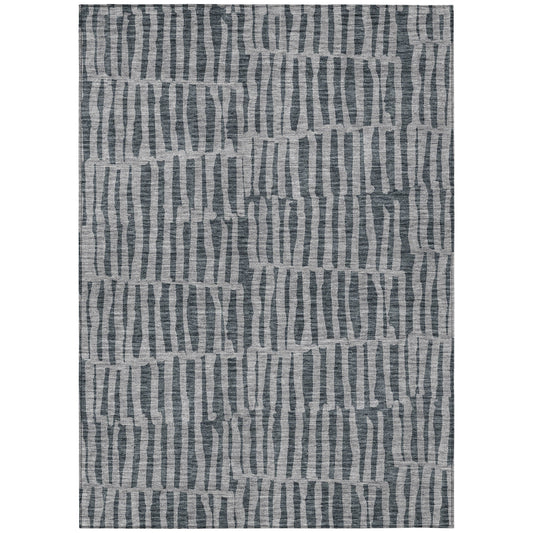Addison Rugs Chantille ACN674CC 9 x 12 (ft) Charcoal Rectangular Indoor/Outdoor Geometric Machine washable Area rug