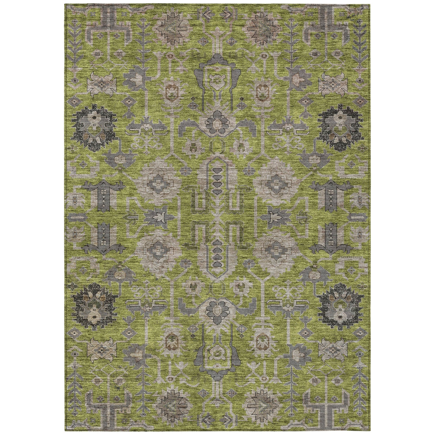 Addison Rugs Chantille ACN697OL 8 x 10 (ft) Olive Rectangular Indoor/Outdoor Geometric Machine washable Area rug