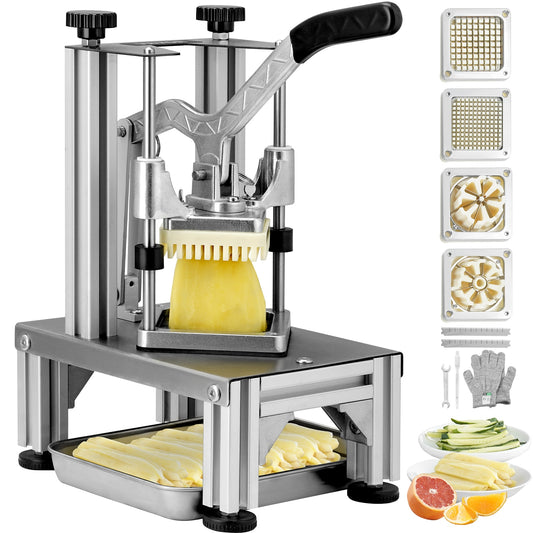 VEVOR Vegetable Dicer 4 Blades Commercial/Residential Food Slicer (1/4'' Aluminum Alloy + Stainless Steel) QCJXCDGNJ002XF001V0