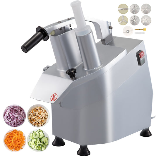VEVOR 110V 550W Food Processor 1600-Speed Commercial/Residential Food Slicer with Thickness Control (Stainless Steel + Cast Aluminum Alloy) QCJJKC-30060HZ001V1