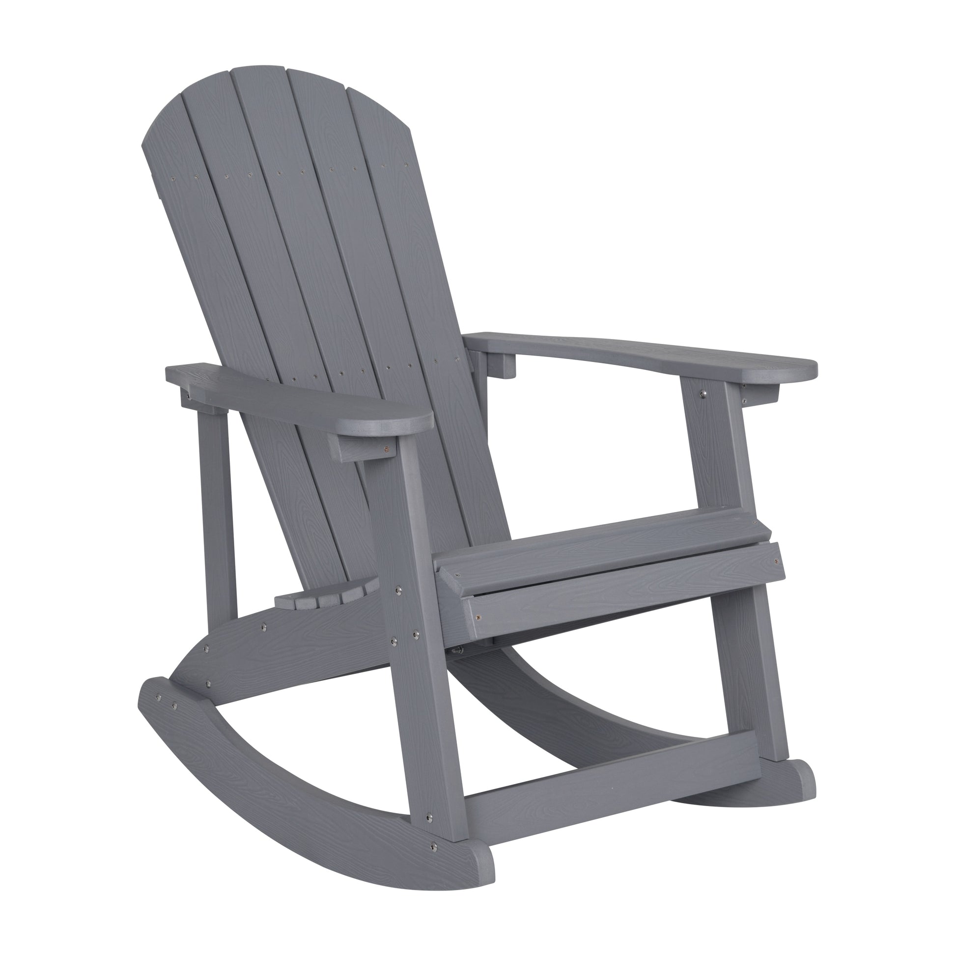 Taylor & Logan Savannah Light Gray Resin Frame Rocking Chair with Solid Seat
