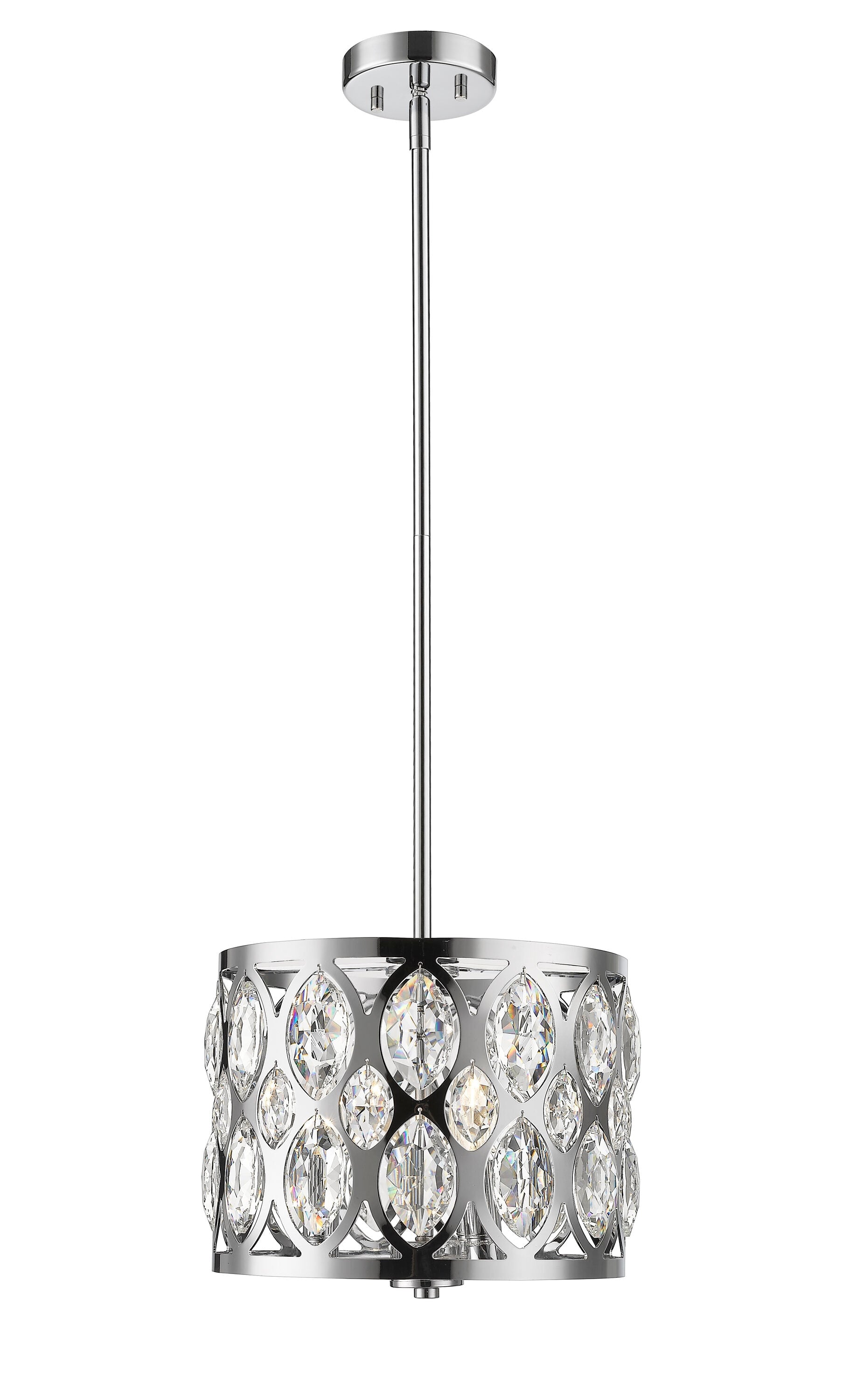 Z-Lite Dealey 3 -Light Polished Chrome Modern/contemporary Crystal For Use in Dining Rooms, Foyers, Kitchens, Living Rooms Chandelier