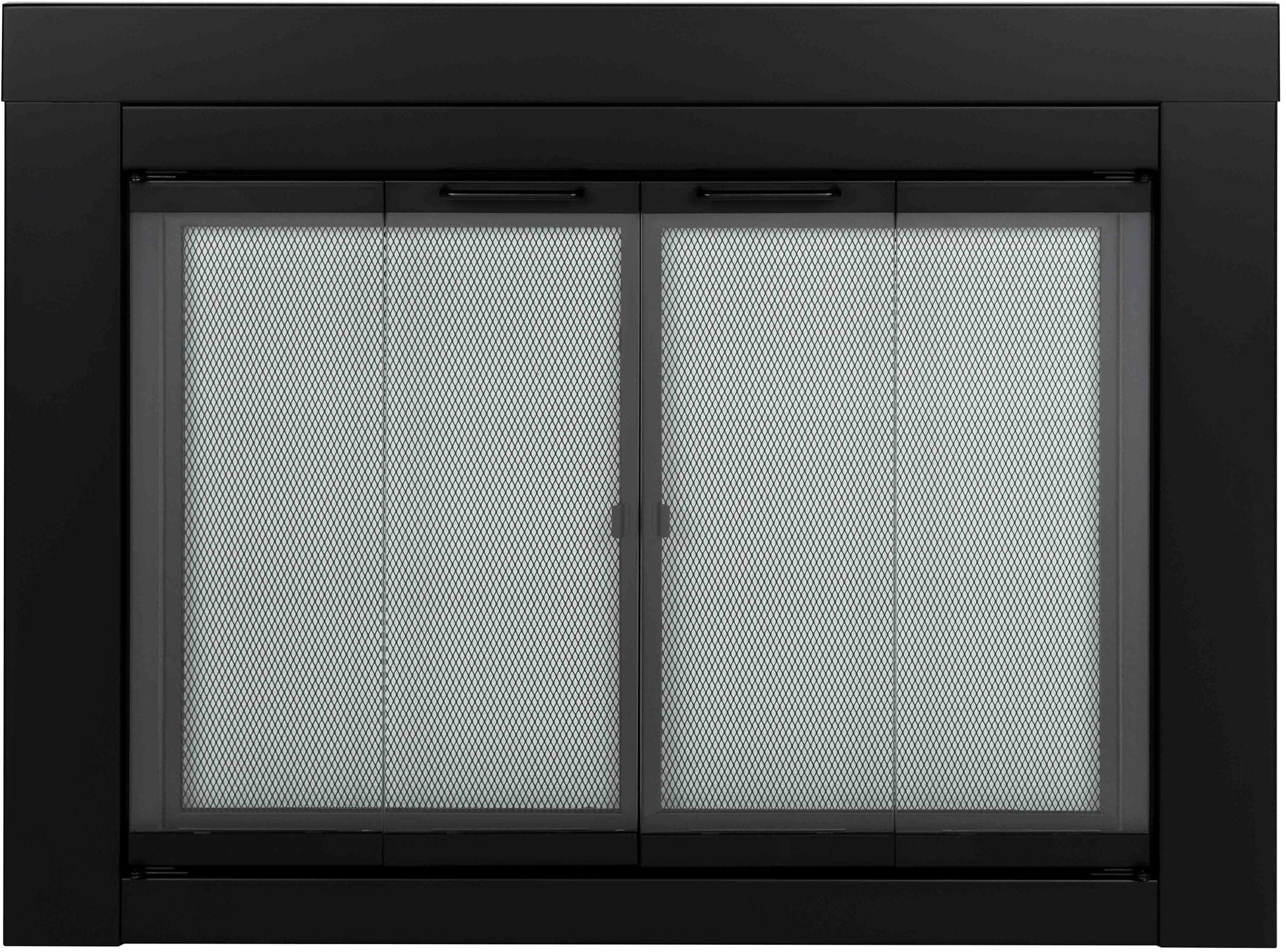 Pleasant Hearth Ascot Black Large Bifold Fireplace Doors with Clear Tempered Glass AT-1002