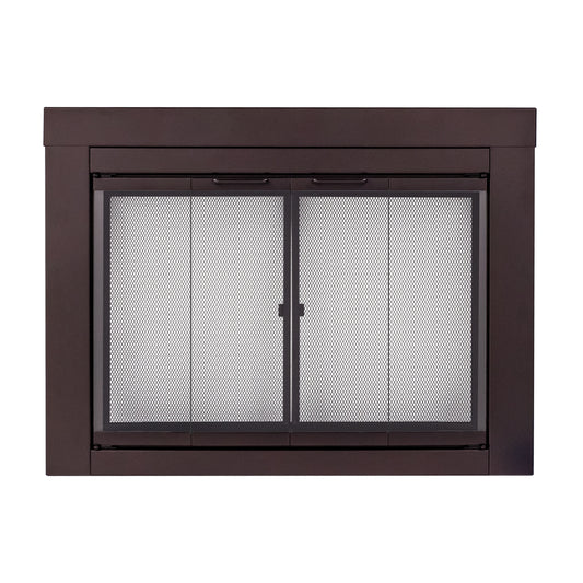 Pleasant Hearth Ascot Oil Rubbed Bronze Medium Bifold Fireplace Doors with Clear Tempered Glass AT-1001OR