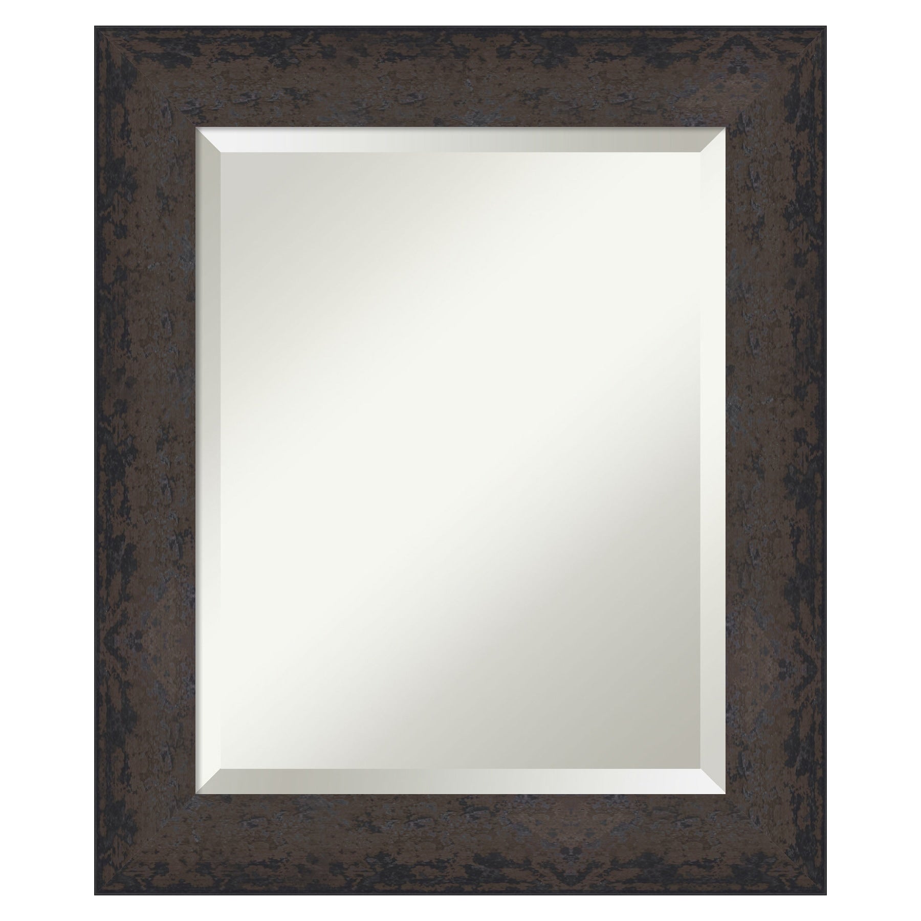 Amanti Art Dappled Black Brown Frame 21.5-Inches W x 25.5-Inches H Rectangle Dappled Black Brown Framed Vanity Mirror