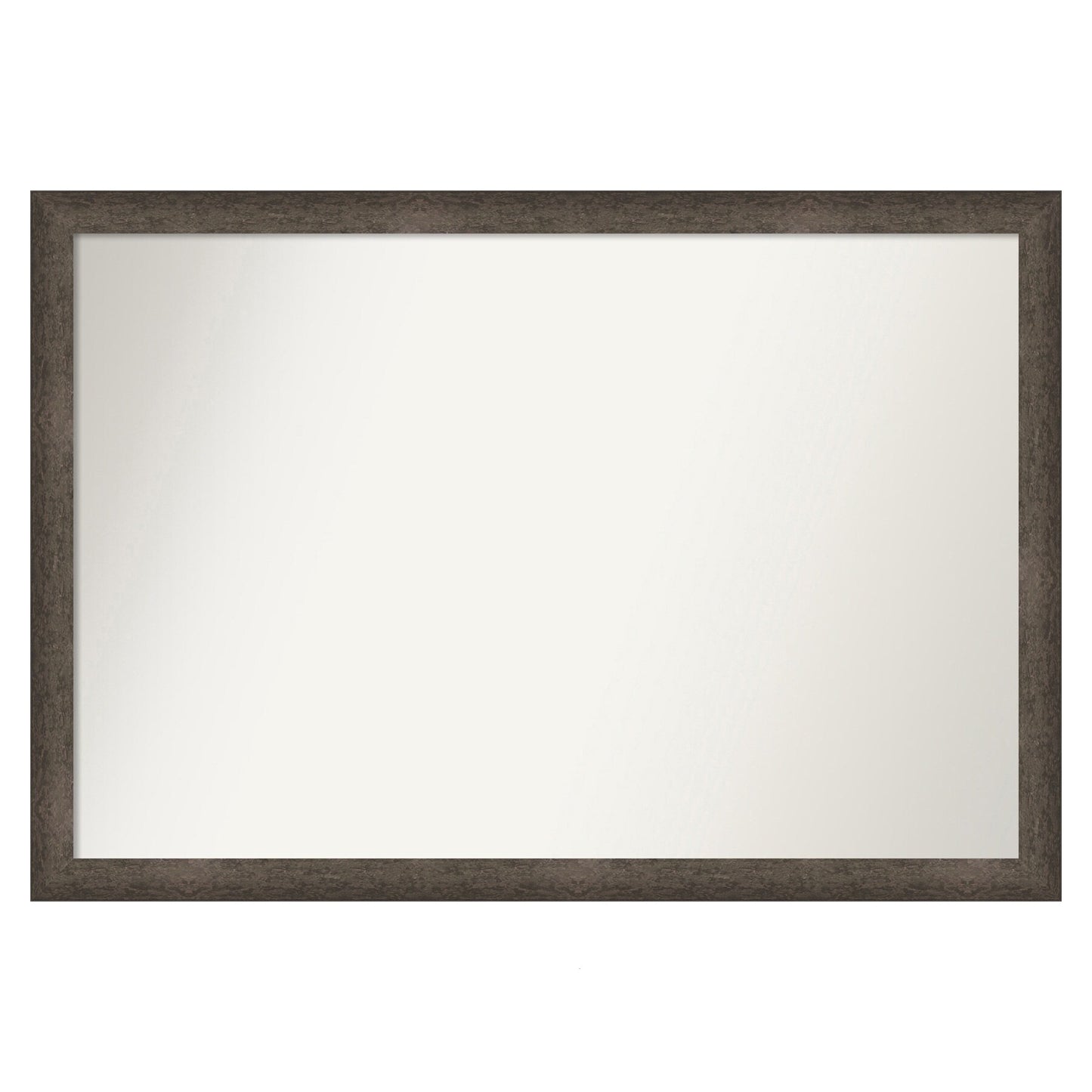 Amanti Art Dappled Light Bronze Narrow Frame 38.75-Inches W x 26.75-Inches H Rectangle Salon Scoop Silver Framed Vanity Mirror