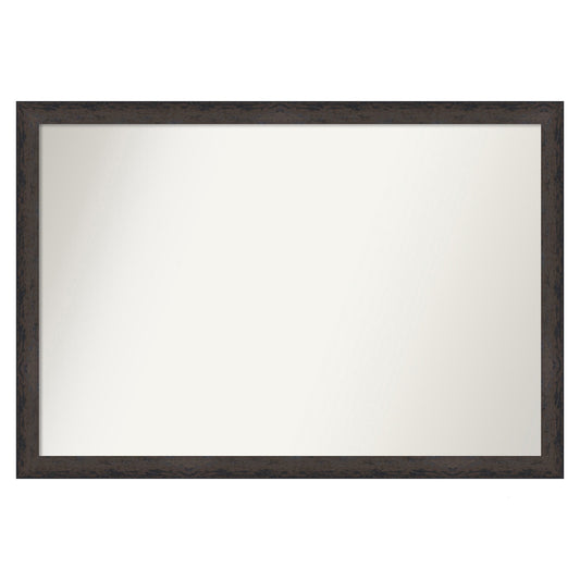 Amanti Art Dappled Black Brown Narrow Frame 38.75-Inches W x 26.75-Inches H Rectangle Dappled Black Brown Narrow Framed Vanity Mirror