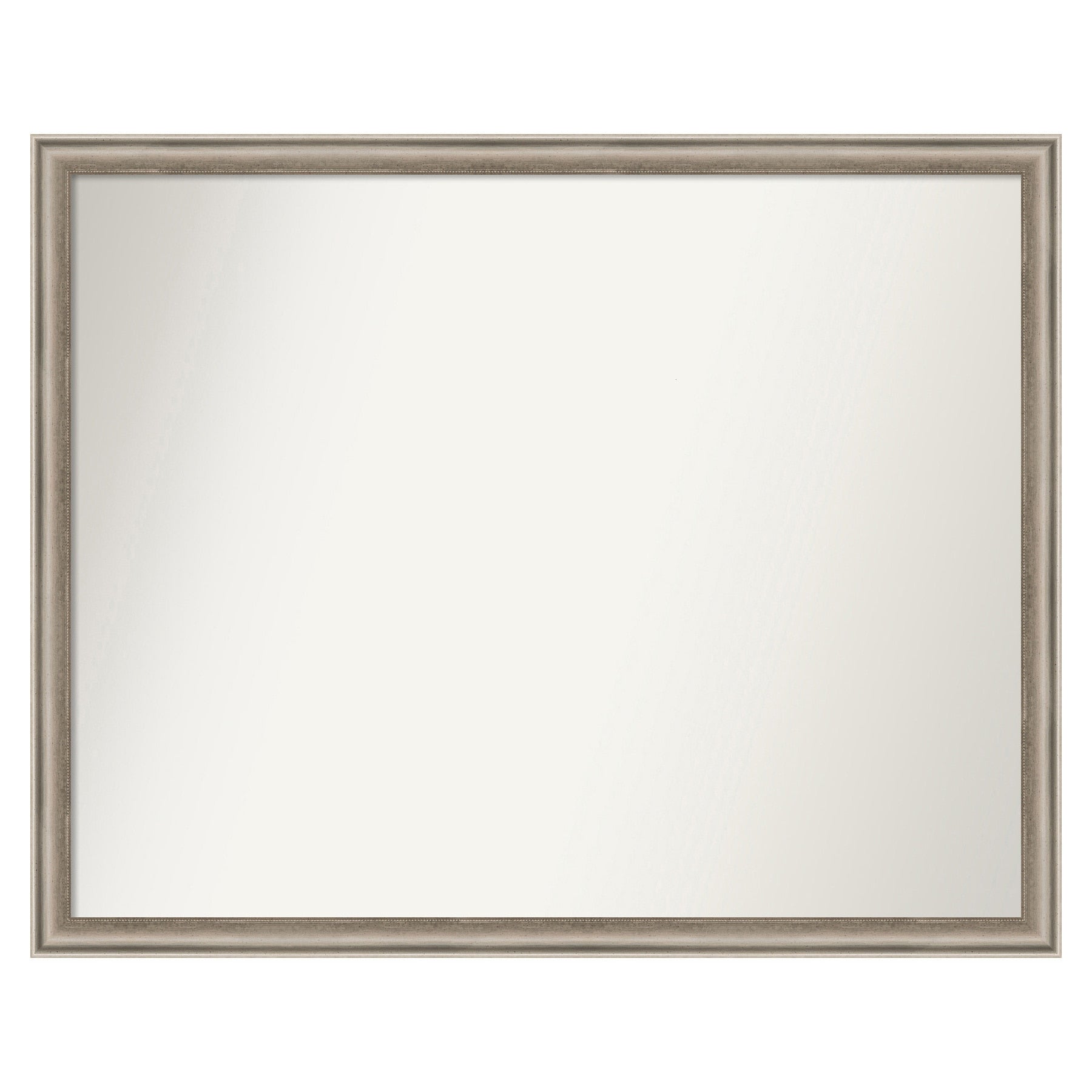 Amanti Art Salon Scoop Pewter Frame 30-Inches W x 24-Inches H Rectangle Salon Scoop Pewter Framed Vanity Mirror