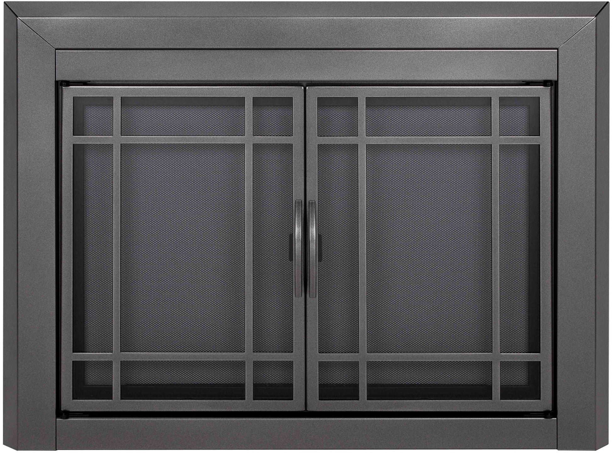 Pleasant Hearth Easton Gunmetal Medium Cabinet-style Fireplace Doors with Smoke Tempered Glass EA-5011GM