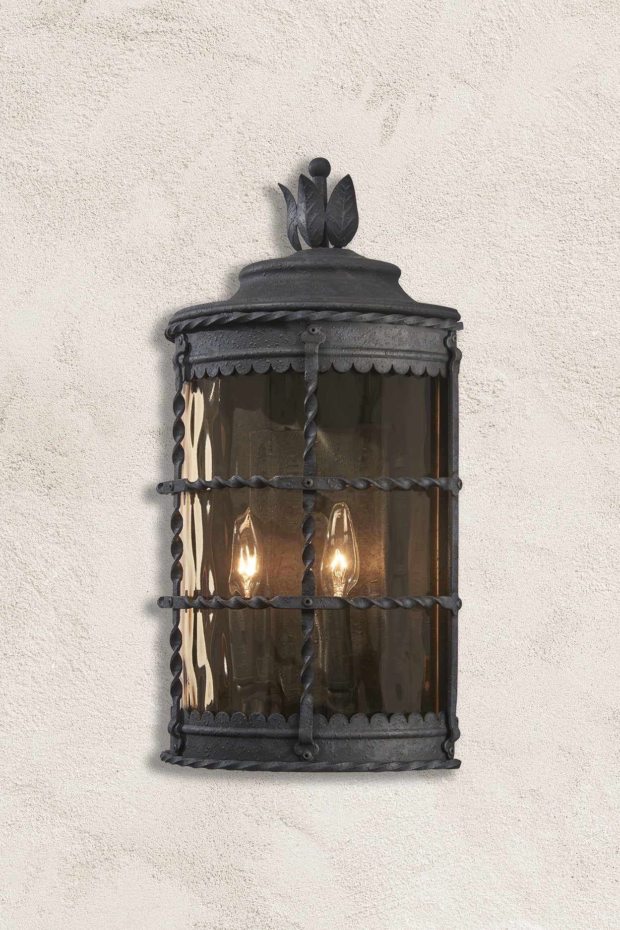 Minka Lavery Mallorca 2 -Light 19.5-in H Matte Black Hardwired Outdoor Wall Light 1664990