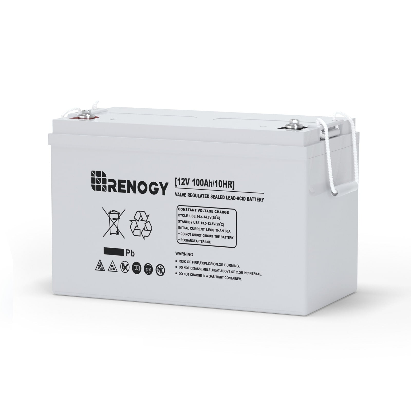 Renogy AGM Battery Rechargeable Sealed Lead Acid 121000 Generator Batteries RNG-BATT-AGM12-100