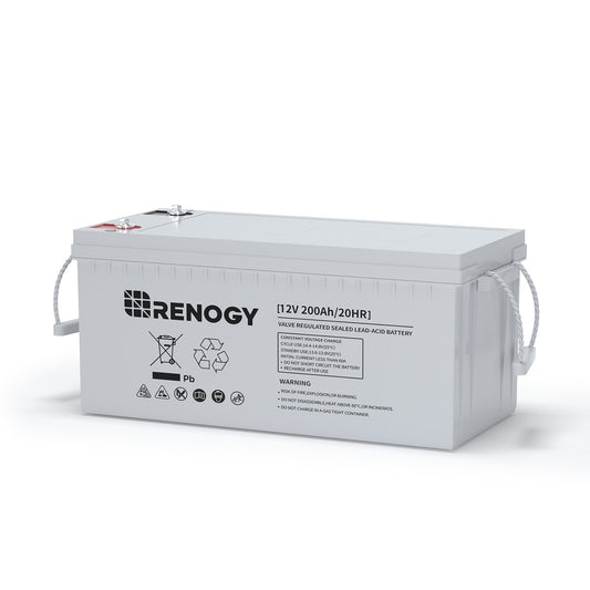 Renogy AGM Battery Rechargeable Sealed Lead Acid 121000 Generator Batteries RNG-BATT-AGM12-200