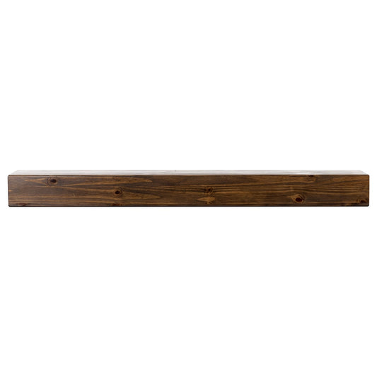 Mantels Direct 60-in W x 5.5-in H x 8-in D Mocha Pine Hollow Modern Fireplace Mantel AUSTIN-60-MCH