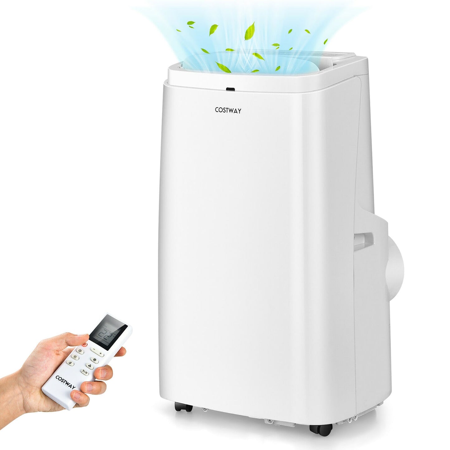 Costway 9000-BTU DOE (115-Volt) White Vented Portable Air Conditioner with Remote Cools 350-sq ft LWS00194